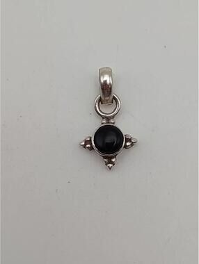 Sterling Black Stone Petite Pendant 925 Minimalist